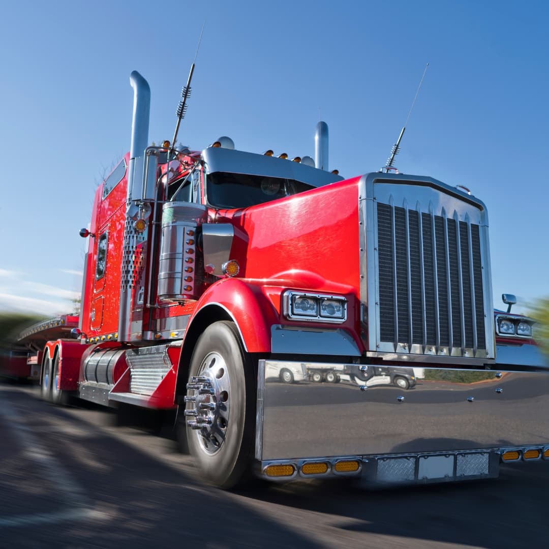 Suspension work on a heavy-duty truck